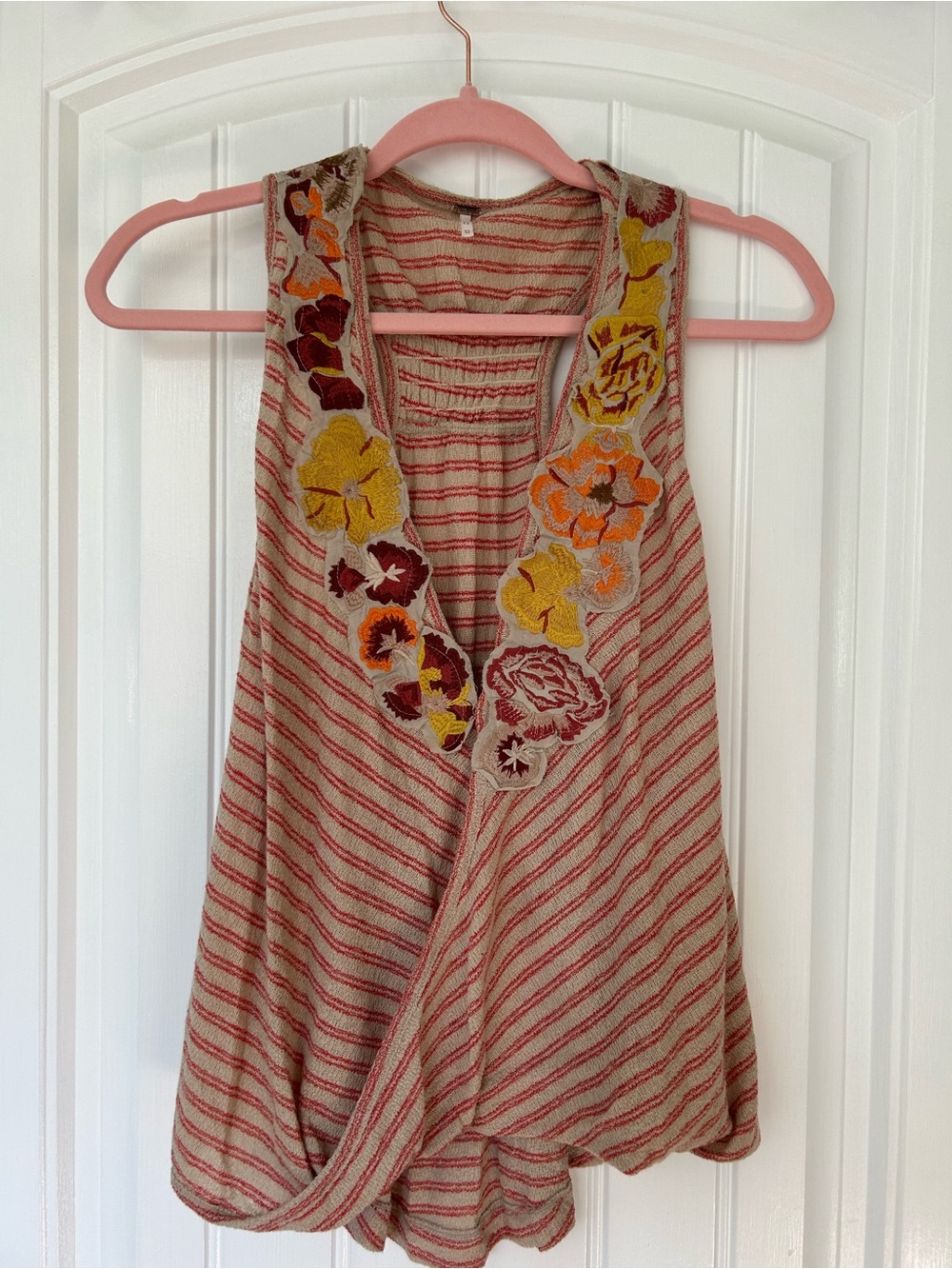 Free People floral racer-back tank